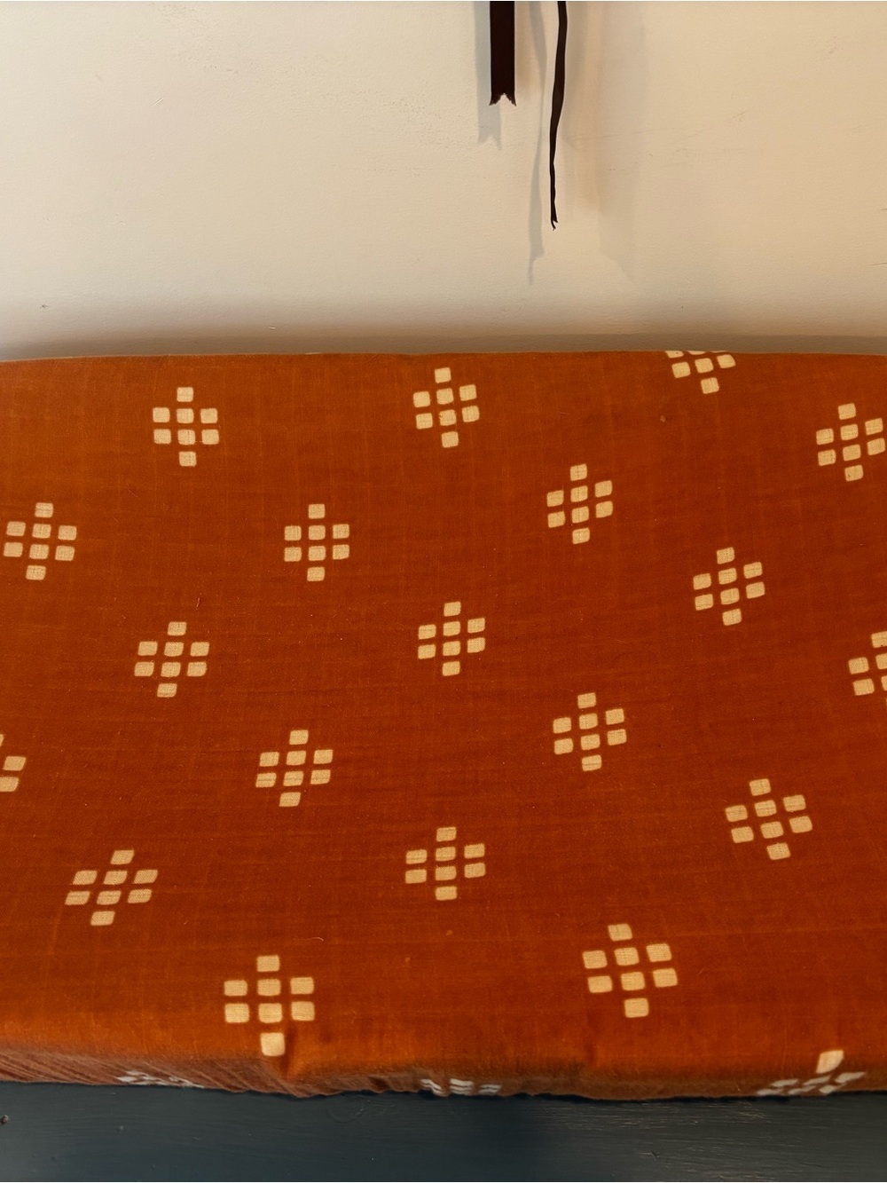 Rust Orange Geo Pattern Changing Pad Cover - Picture 2 of 2